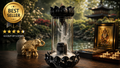 Ceramic Shivling Backflow Smoke Fountain Incense Burner, Polyresin Back Flow Incense Burner/Holder (Free 10 Incense Cones). Incense Holder for Meditation, abhishekam