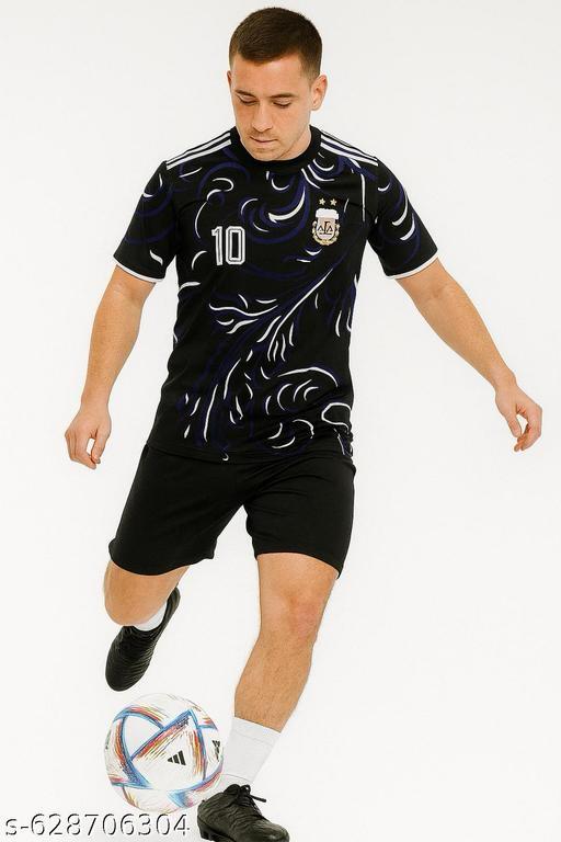 embroidery Argentina Black wave Edition Messi 10 Football Jersy