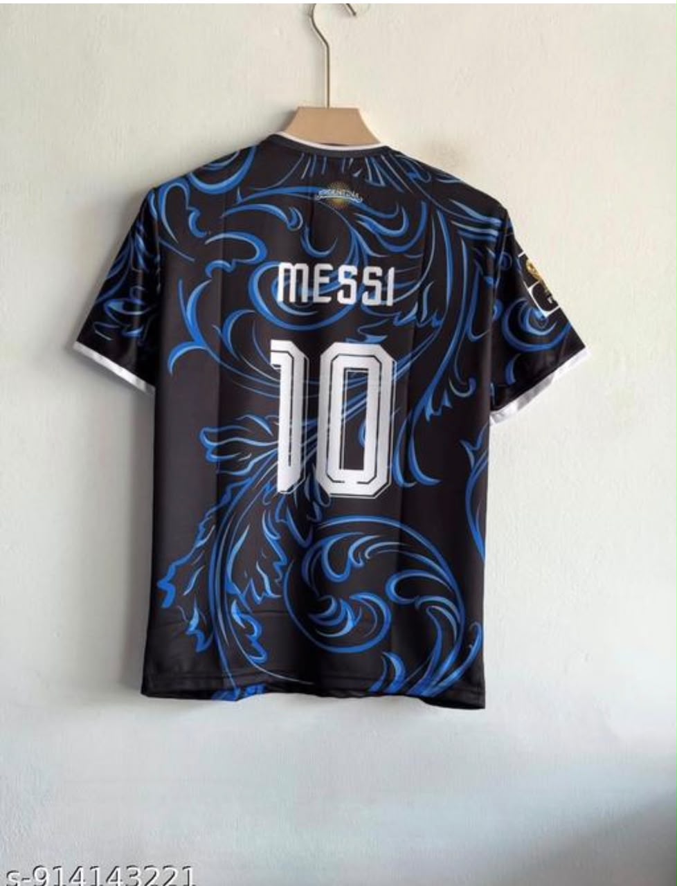 embroidery Argentina Black wave Edition Messi 10 Football Jersy